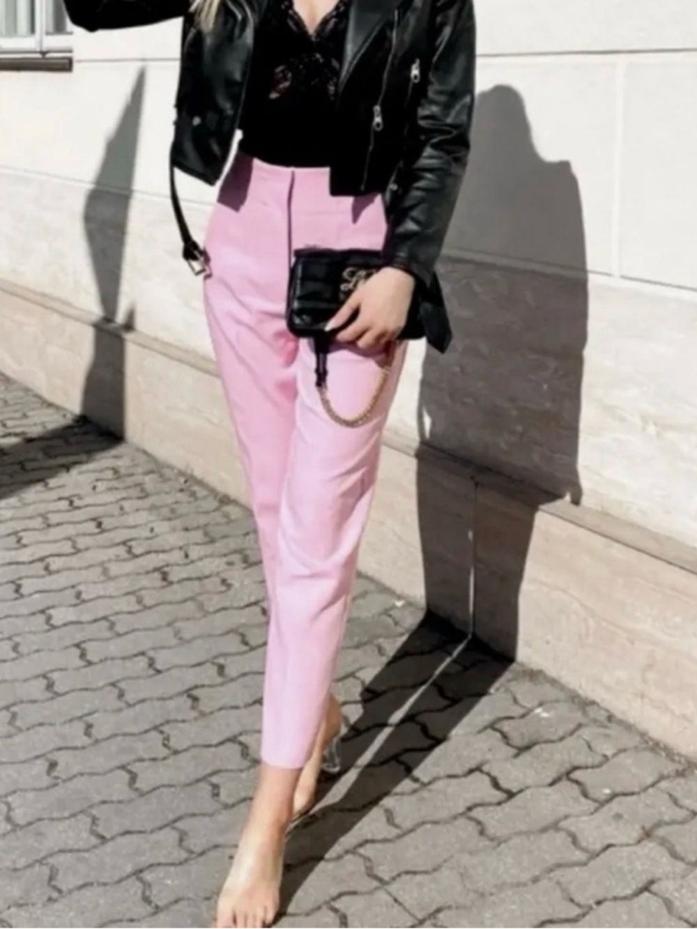 Zara High-Waist Pink Women's Pants